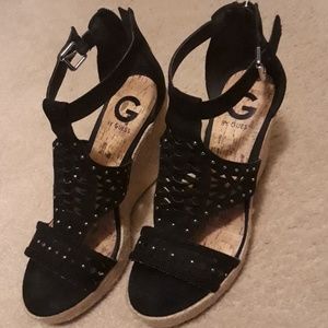 Black suede espadrilles